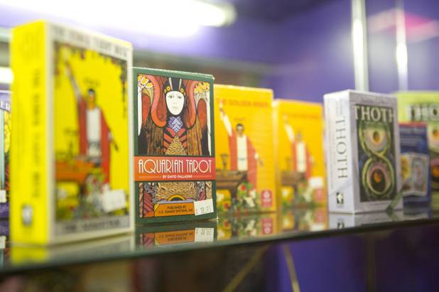 Tarot card sets on display at the Psychic Eye Bookstore ...